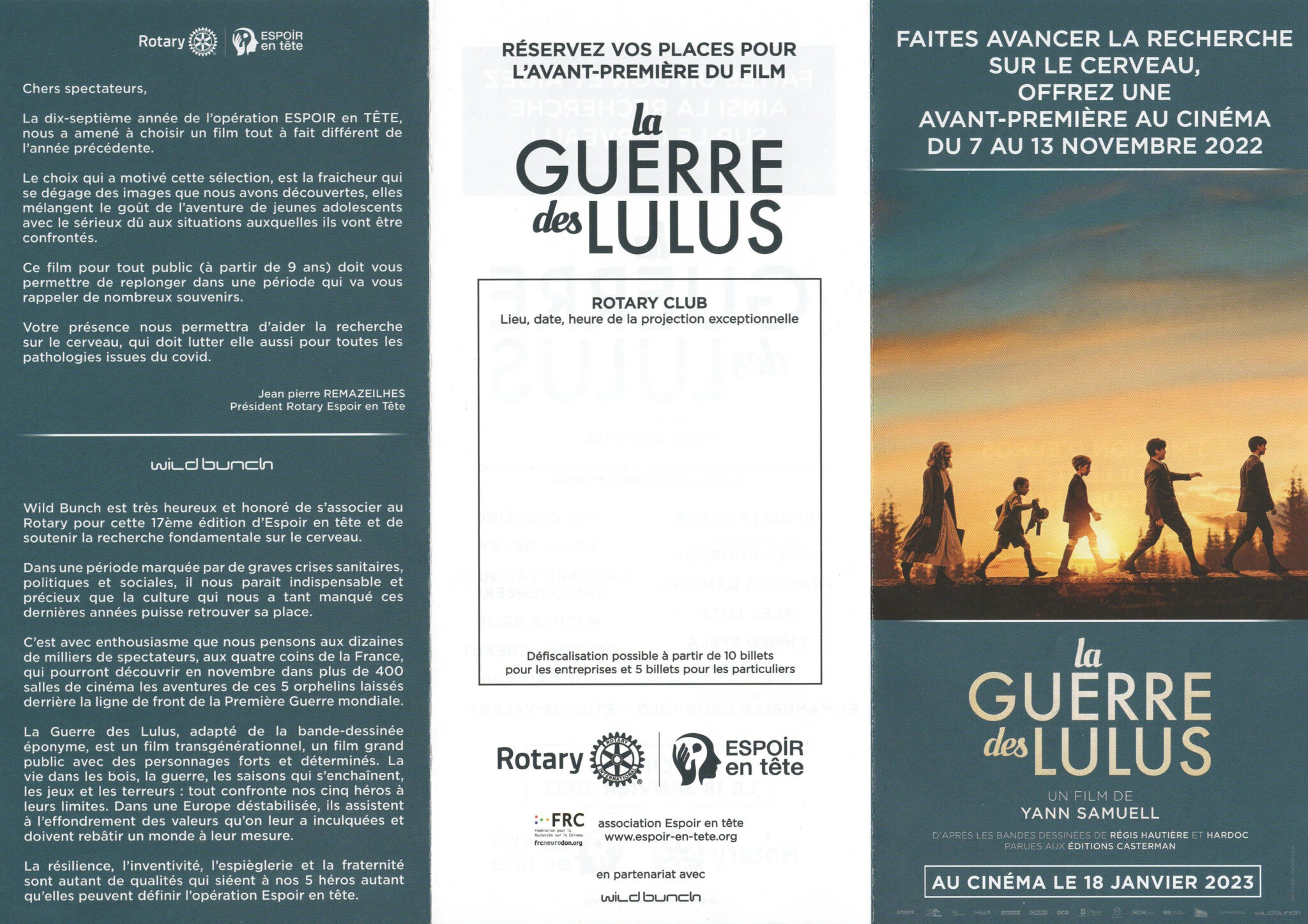 La Guerre des LULUS en Avant-première le 8/11/2022 pour aider la